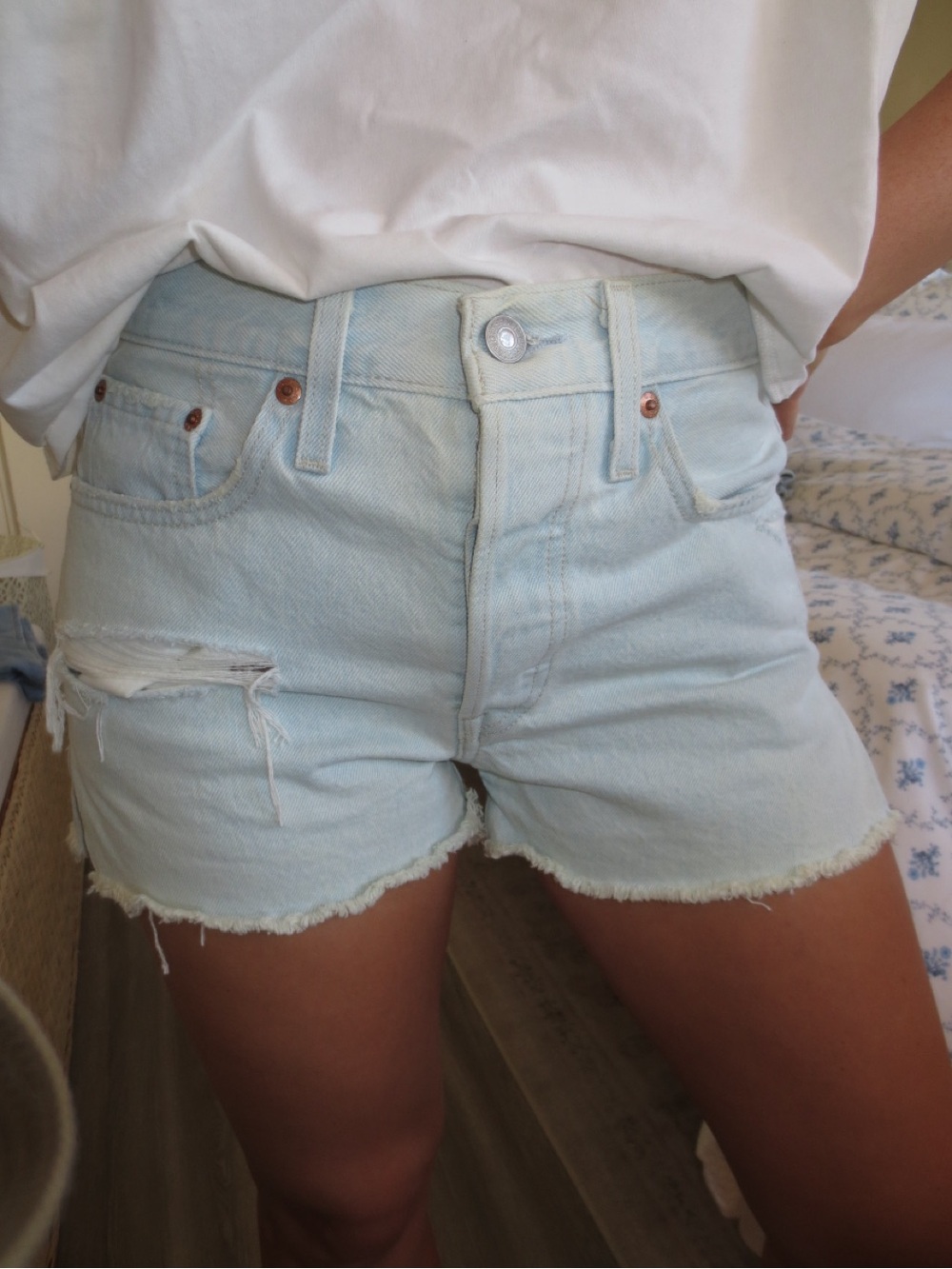 Levi’s 501 High-Rise Light Blue Denim Shorts - Casual Women’s Summer Shorts